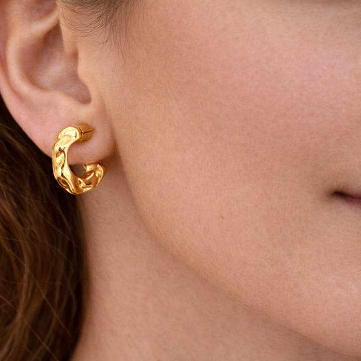 Sculpted Wave Hoop for wholesale by Leo & Luca