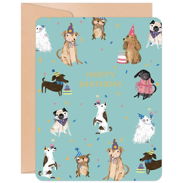 Willow & Ivy Press - Wholesale Birthday Card - Party Dogs