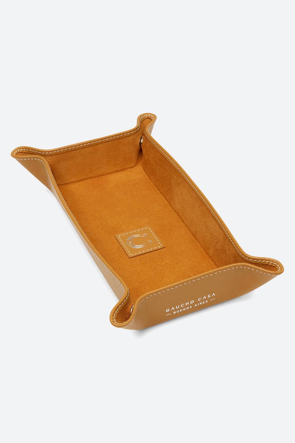 Gaucho Buenos Aires – wholesale Decorative tray – Medium Rectangular Leather Valet Tray in Apricot0