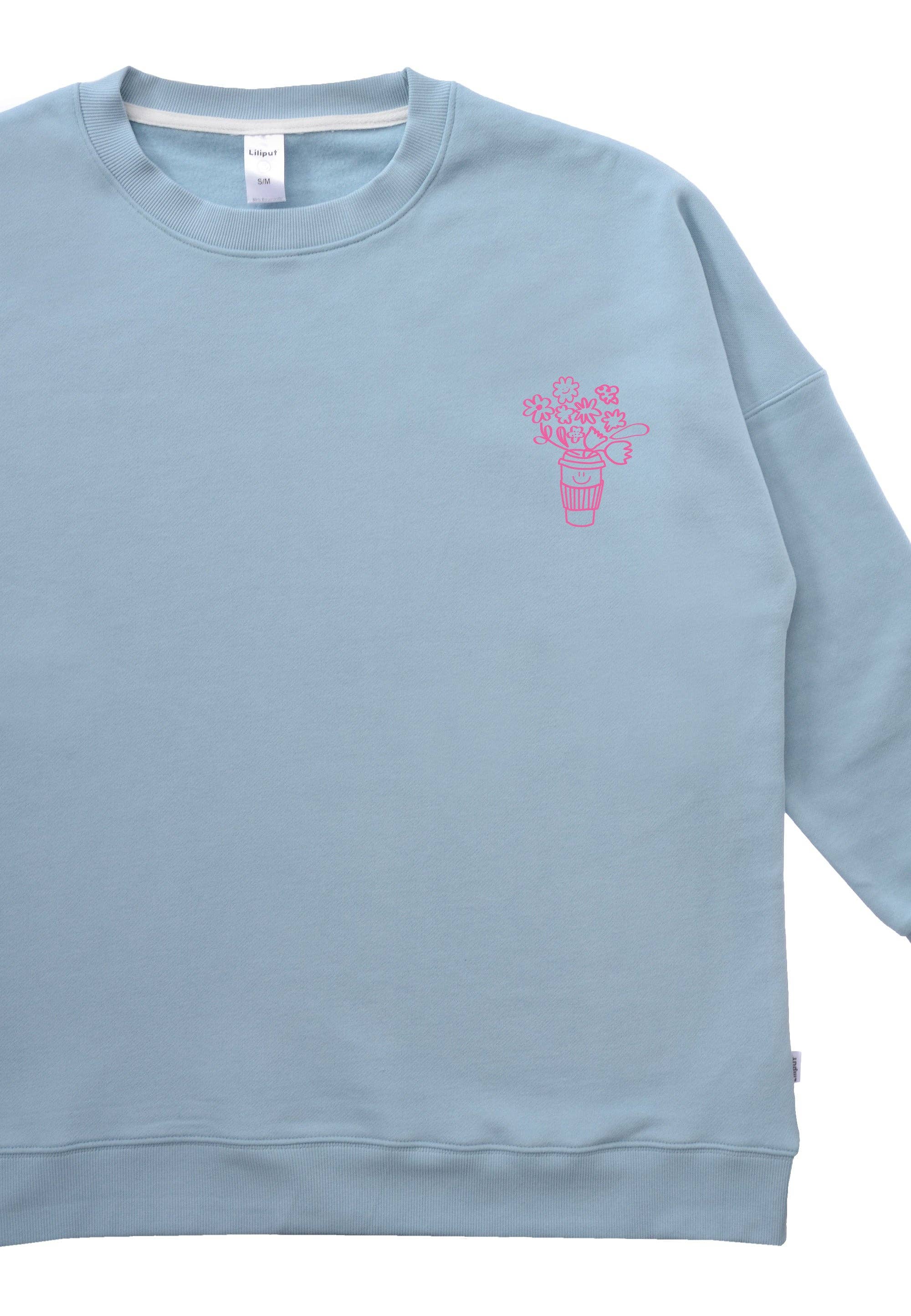 Liliput - Wholesale Graphic Sweatshirt - Women's - Adult Sweatshirt Let Love Bloom light blue5