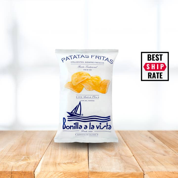 Bonilla a La Vista Potato Chips with Olive Oil 1.76oz (50gr) for wholesale by Casacella Foods