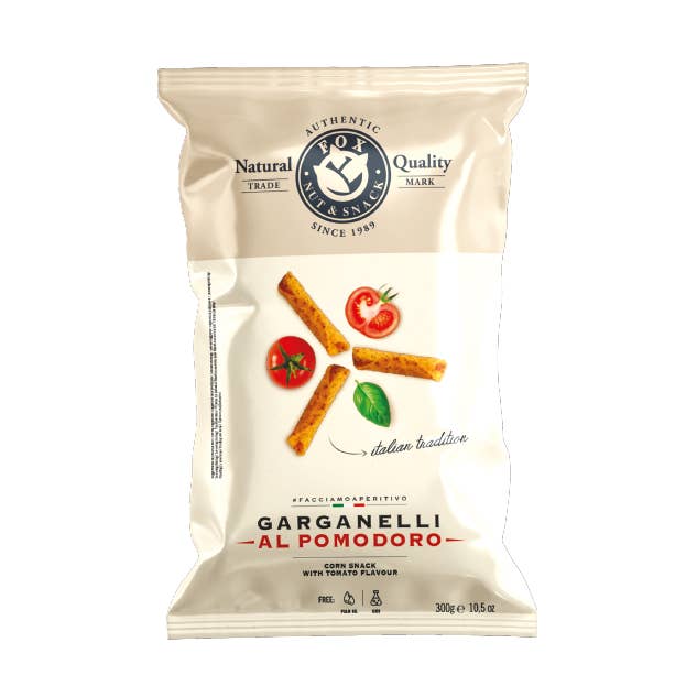 Fox Nut&Snack - Wholesale Puffed Snack - Garganelli with tomato 15 pcs x 300 g0