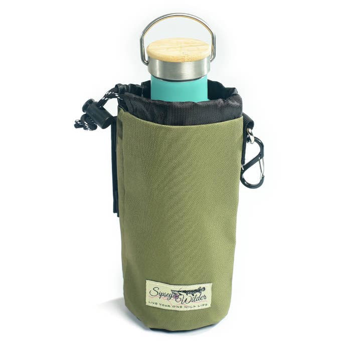 Moss Green Water Bottle Holder for wholesale by Sipsey Wilder