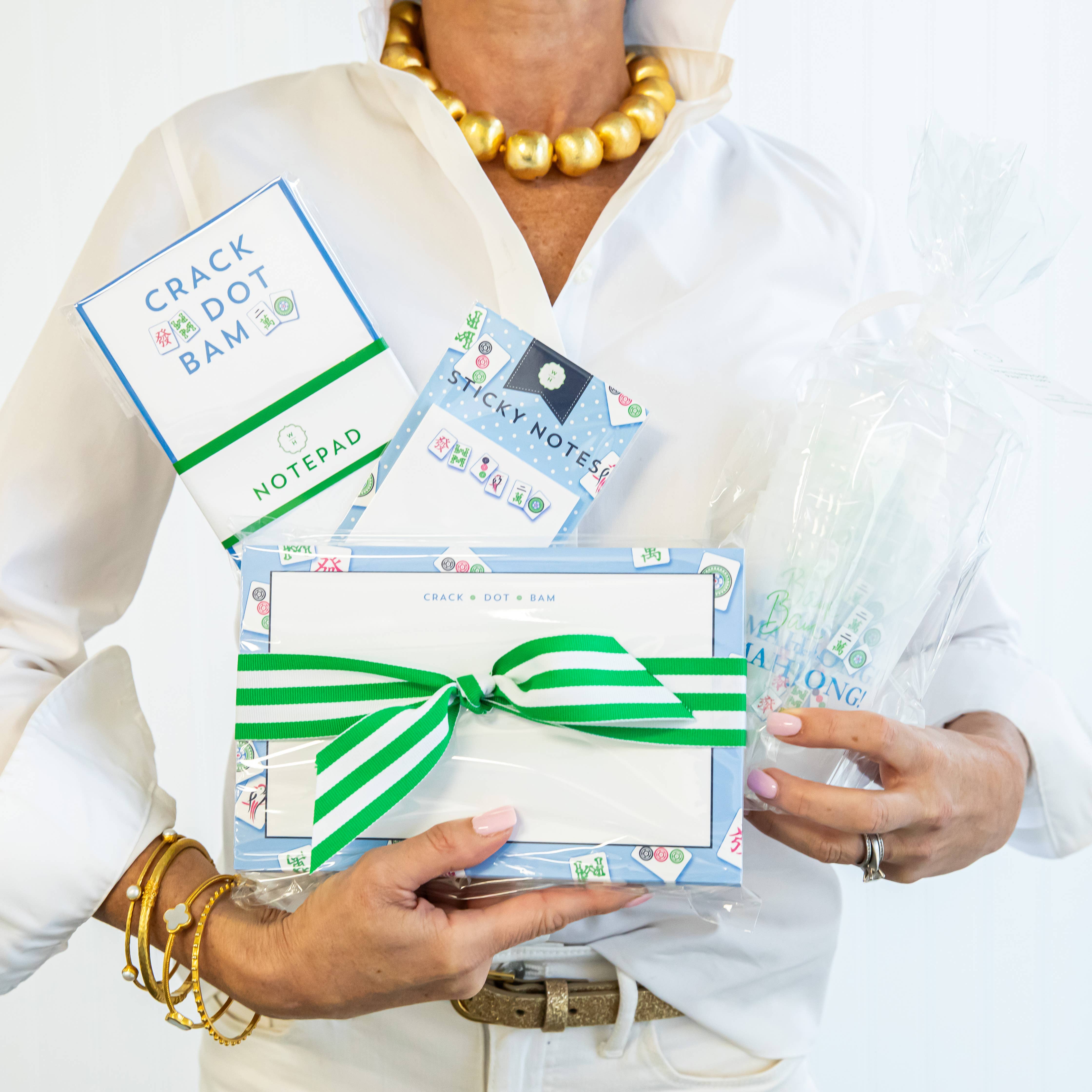 WH Hostess Social Stationery – wholesale Notepad – In Stock 4.25x8.5 Mahjong Crack Dot Bam List Notepad1