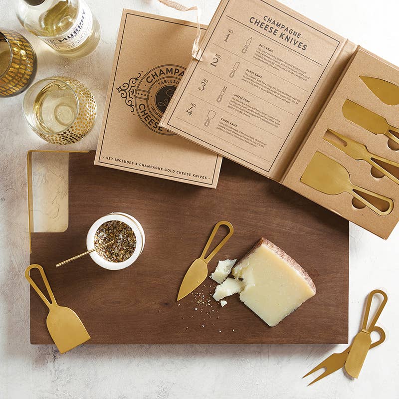 Santa Barbara Design Studio by Creative Brands - Wholesale Knife Set - Champagne Gold Cheese Knives Book Box3