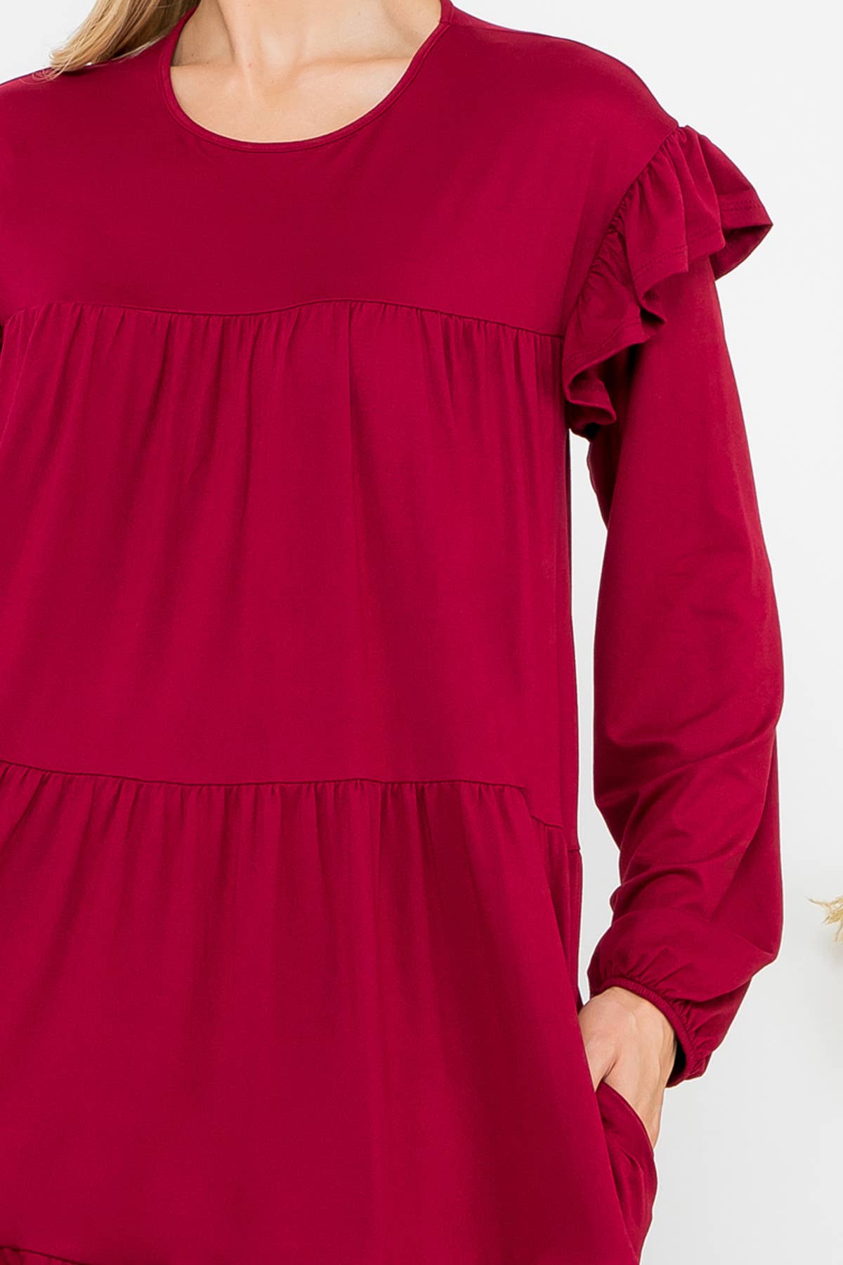 You & Me - Vendita all'ingrosso Vestito - Donna - YMD10024V - ABITO A TINTA UNITA CON DETTAGLIO A VOLANT A MANICHE LUNGHE63