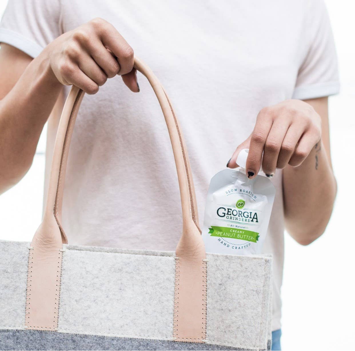 Georgia Grinders - Wholesale Nut Butter - Georgia Grinders Creamy Peanut Butter 3 oz Re-Sealable4