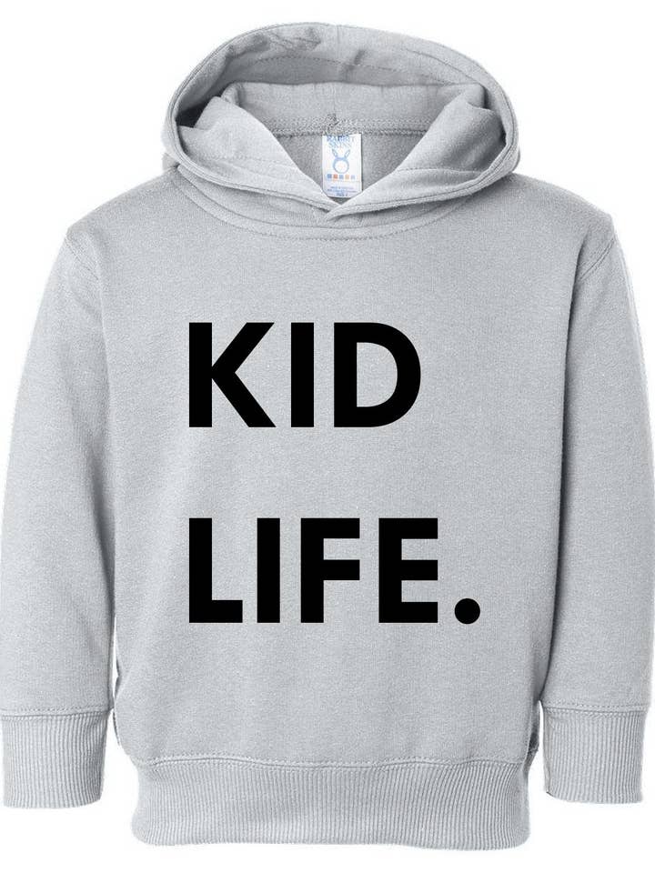 THIS KID SUPPLY CO. - Kid Life Hoodie - Black on Grey (Toddler & Youth sizes) for wholesale by This Kid Clothing Co.