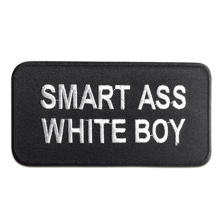 nero Toppa termoadesiva - Smart Ass White Boy in vendita all'ingrosso su Faire