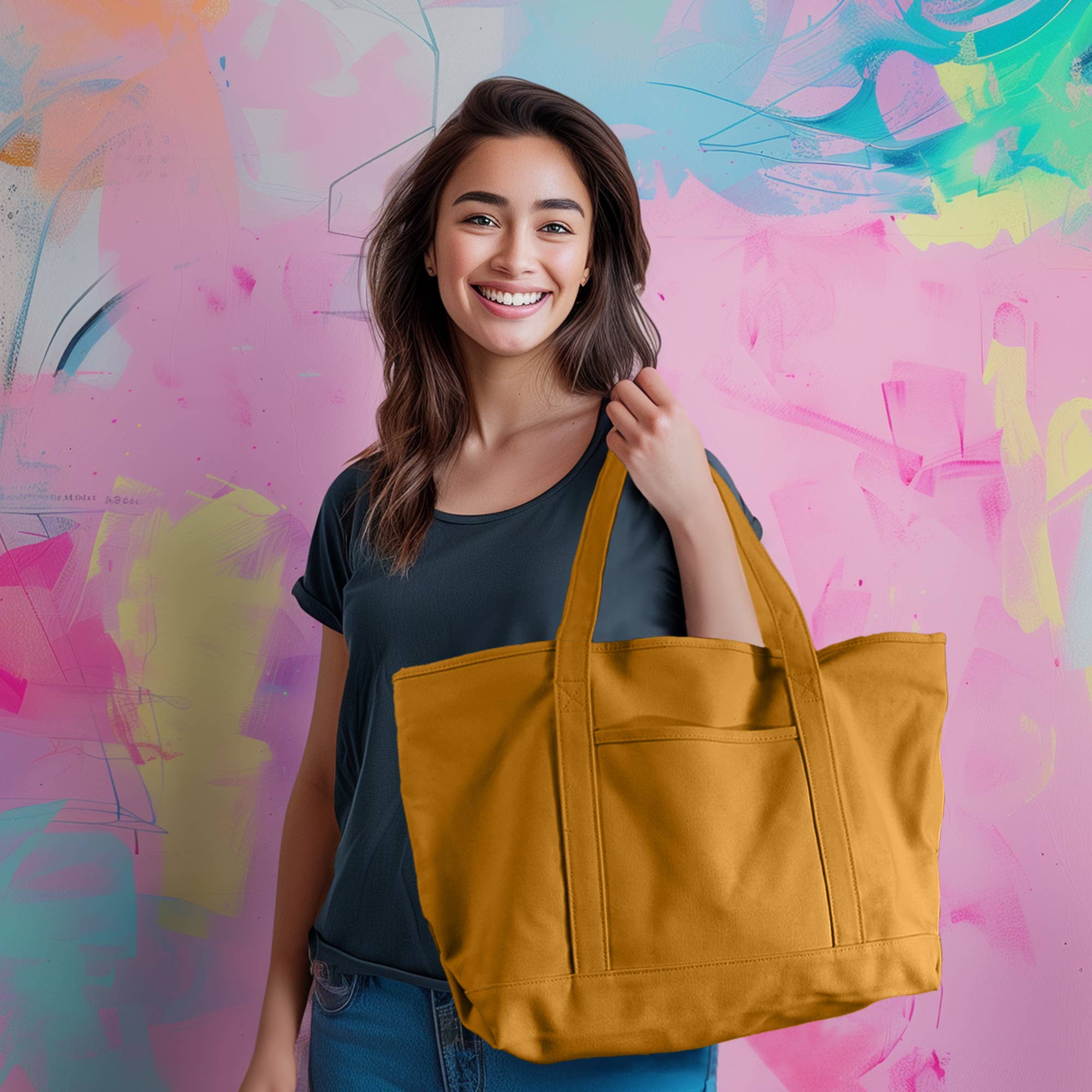 Dalix – Großhandel Tragetasche – Damen – Dalix 23" Deluxe 24 oz. Baumwoll-Canvas-Tragetasche mit Reißverschluss7