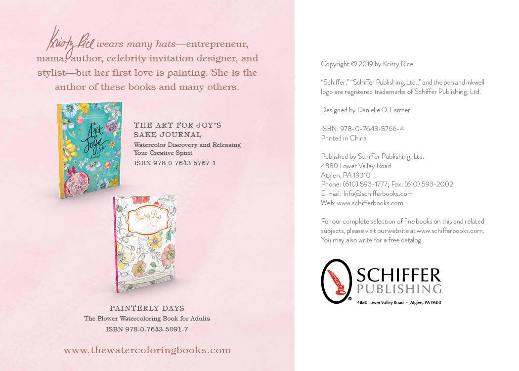 Schiffer Publishing – Großhandel Briefpapier-/Postkarten-Set – Aquarell-Karten: Illustrationen von Kristy Rice3