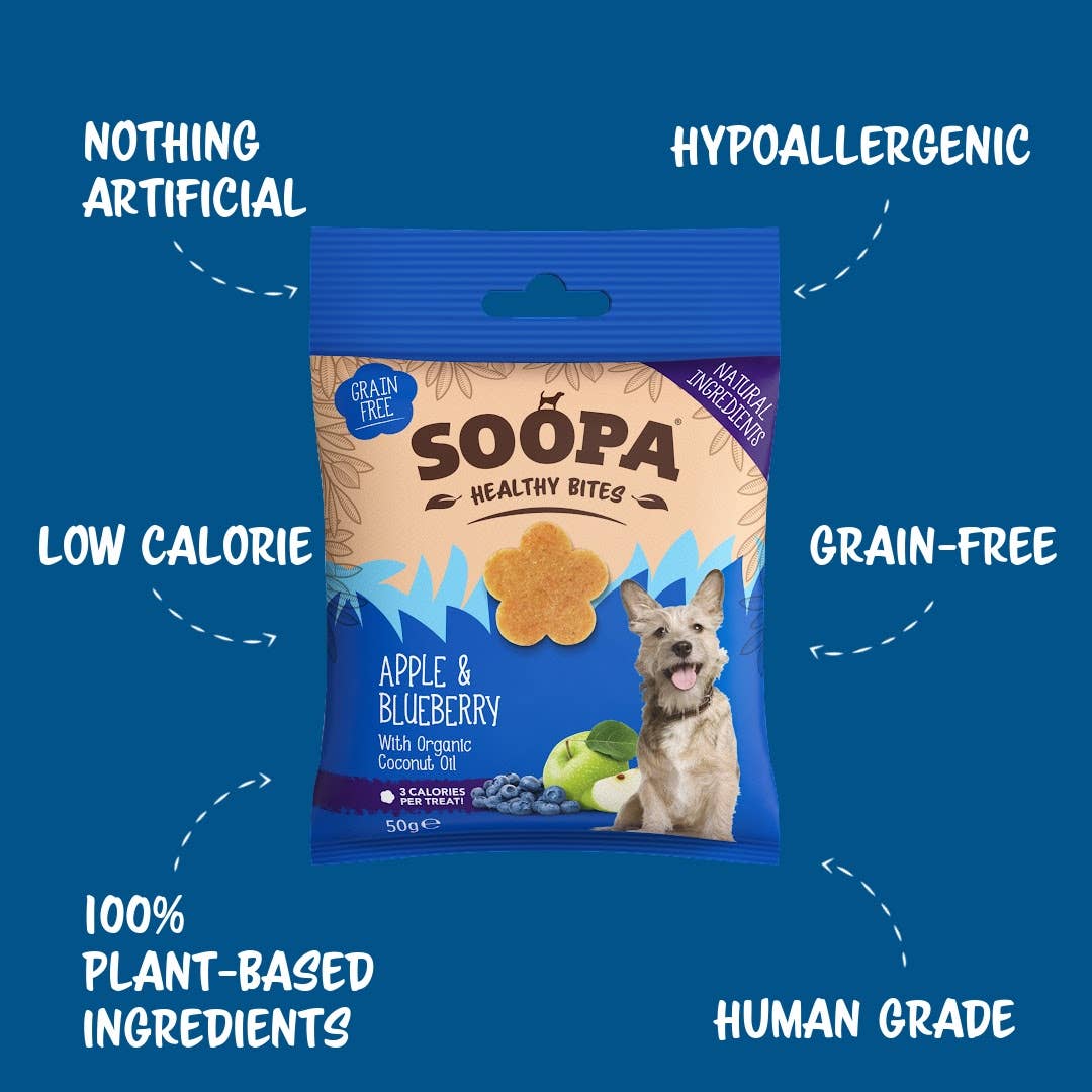 Soopa Europe - Wholesale Pet Treats - Dog - Apple & Blueberry Dog Treats0
