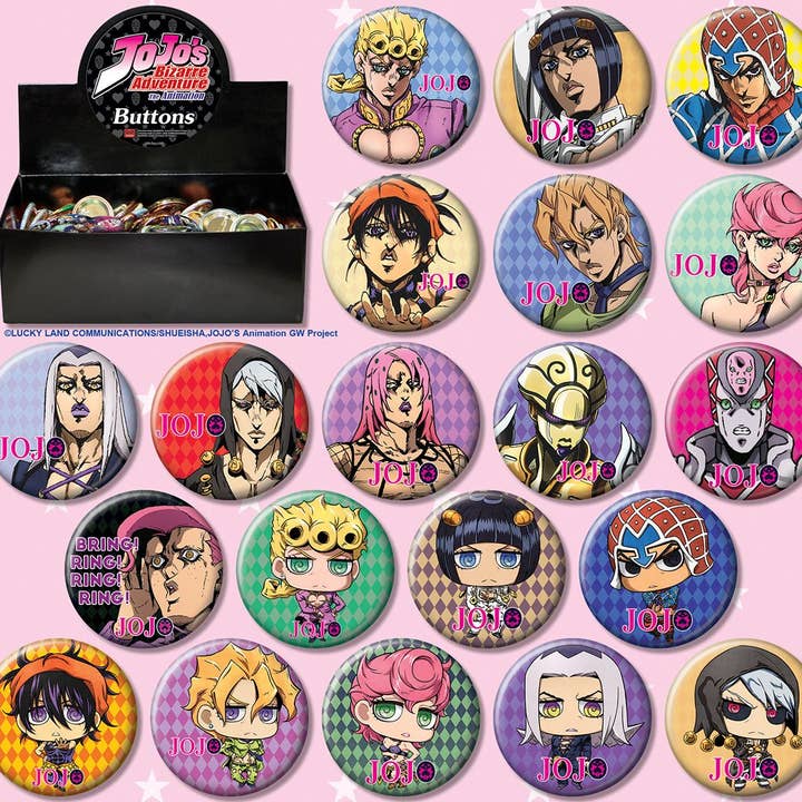 Ata-Boy - Wholesale Lapel Pin/Button - Jojo'S Bizarre Adventure Golden Wind 144 Piece Button Assortment