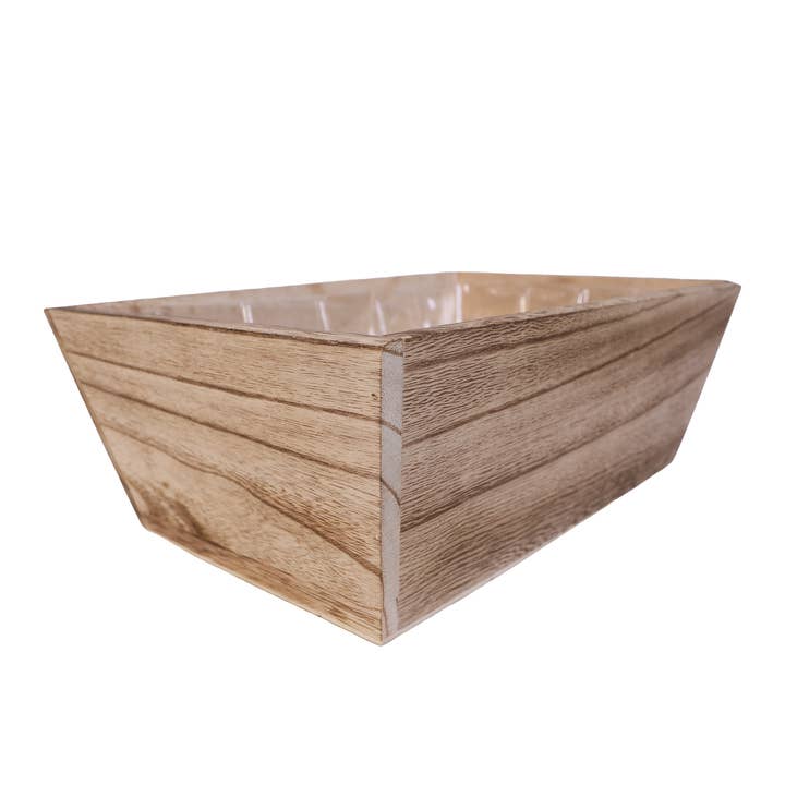 SWS BASKETS AND HOME DECOR – wholesale Planteringslåda – Trälådor med foder för blommor 11,75x8"