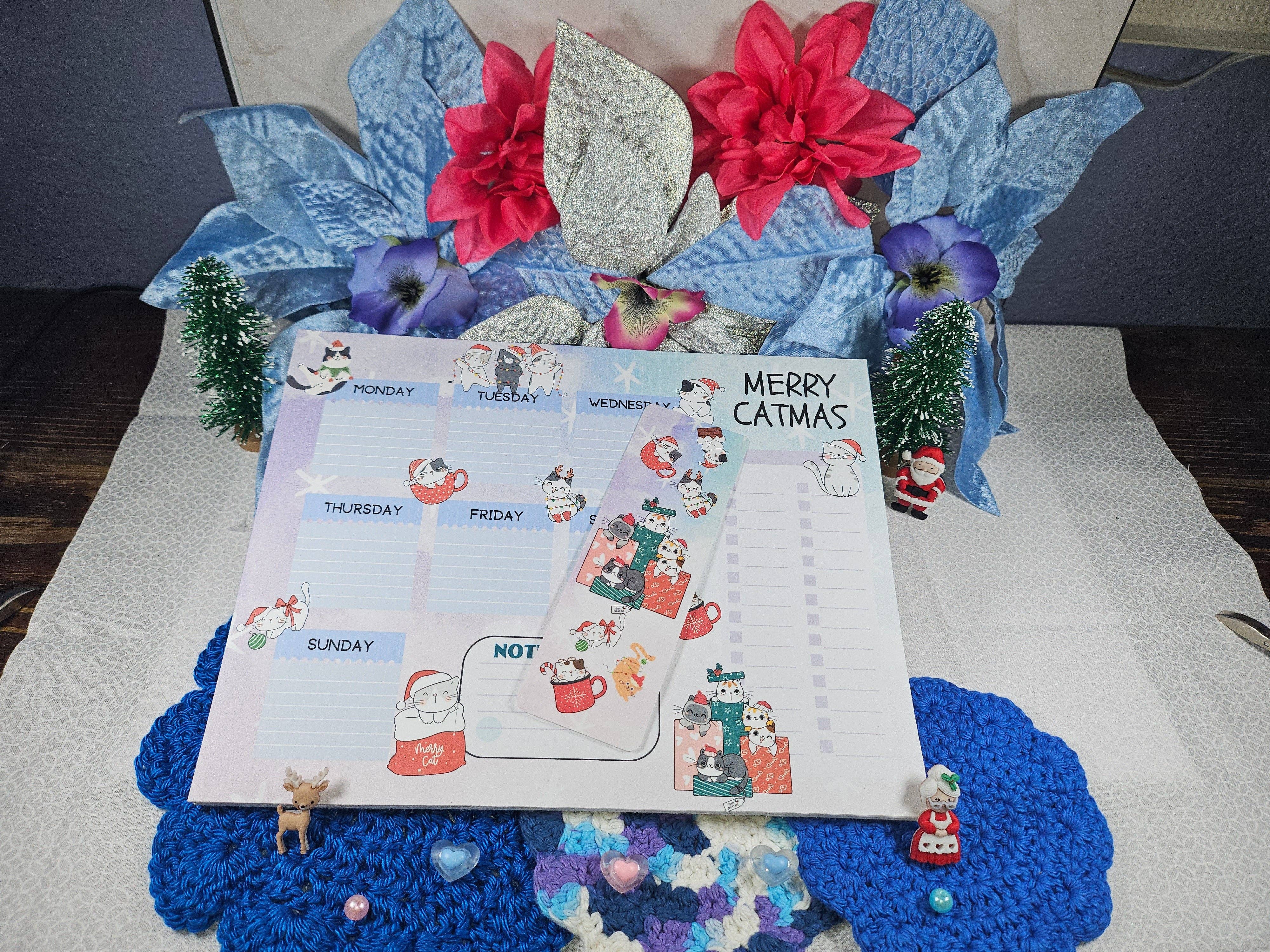 Autumnmist Boutique - Wholesale Planner - Merry Catmas Large Planner Notepad 8.5" x 11"1