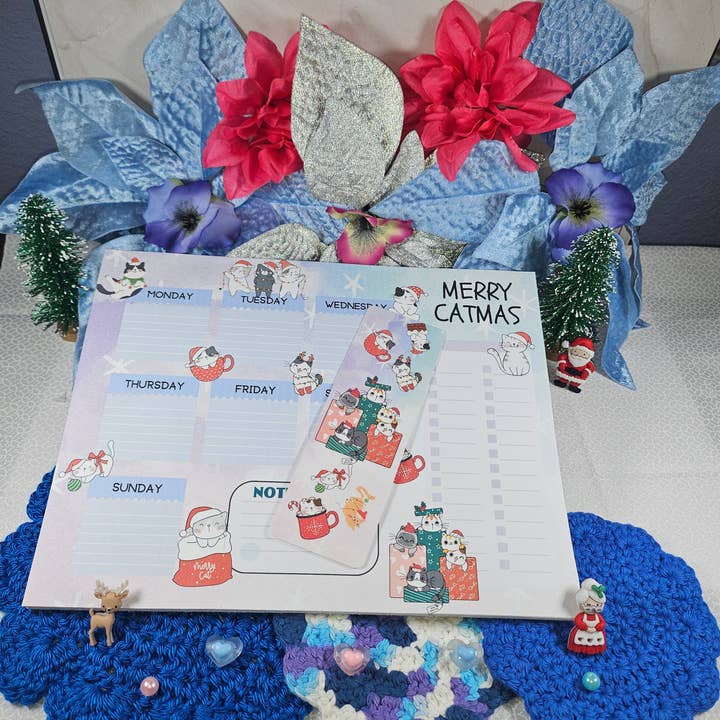 Autumnmist Boutique - Wholesale Planner - Merry Catmas Large Planner Notepad 8.5" x 11"1