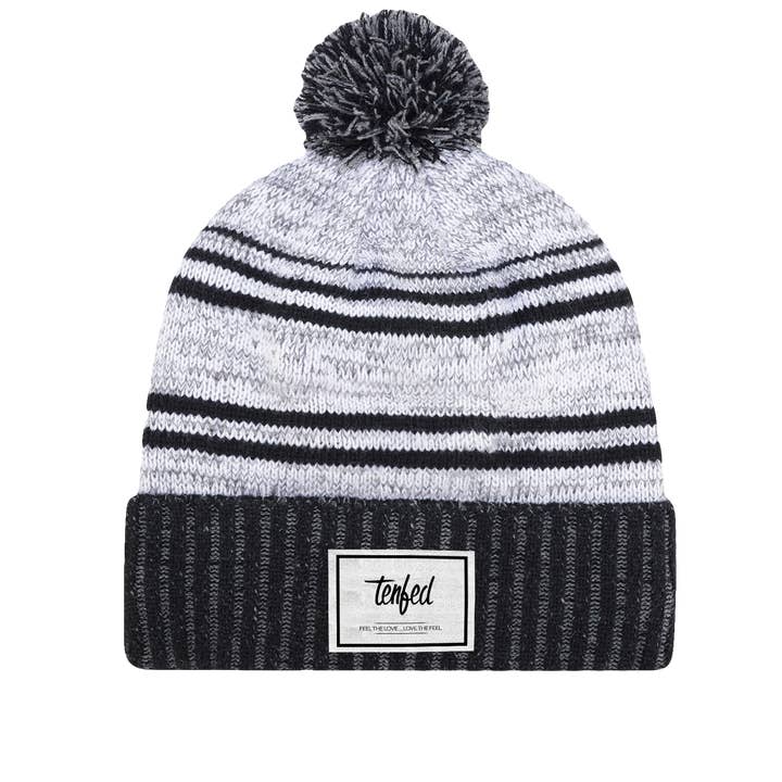 Pom pon pon con rivestimento in pile. Nero/bianco per la vendita all'ingrosso da parte di Tenfed