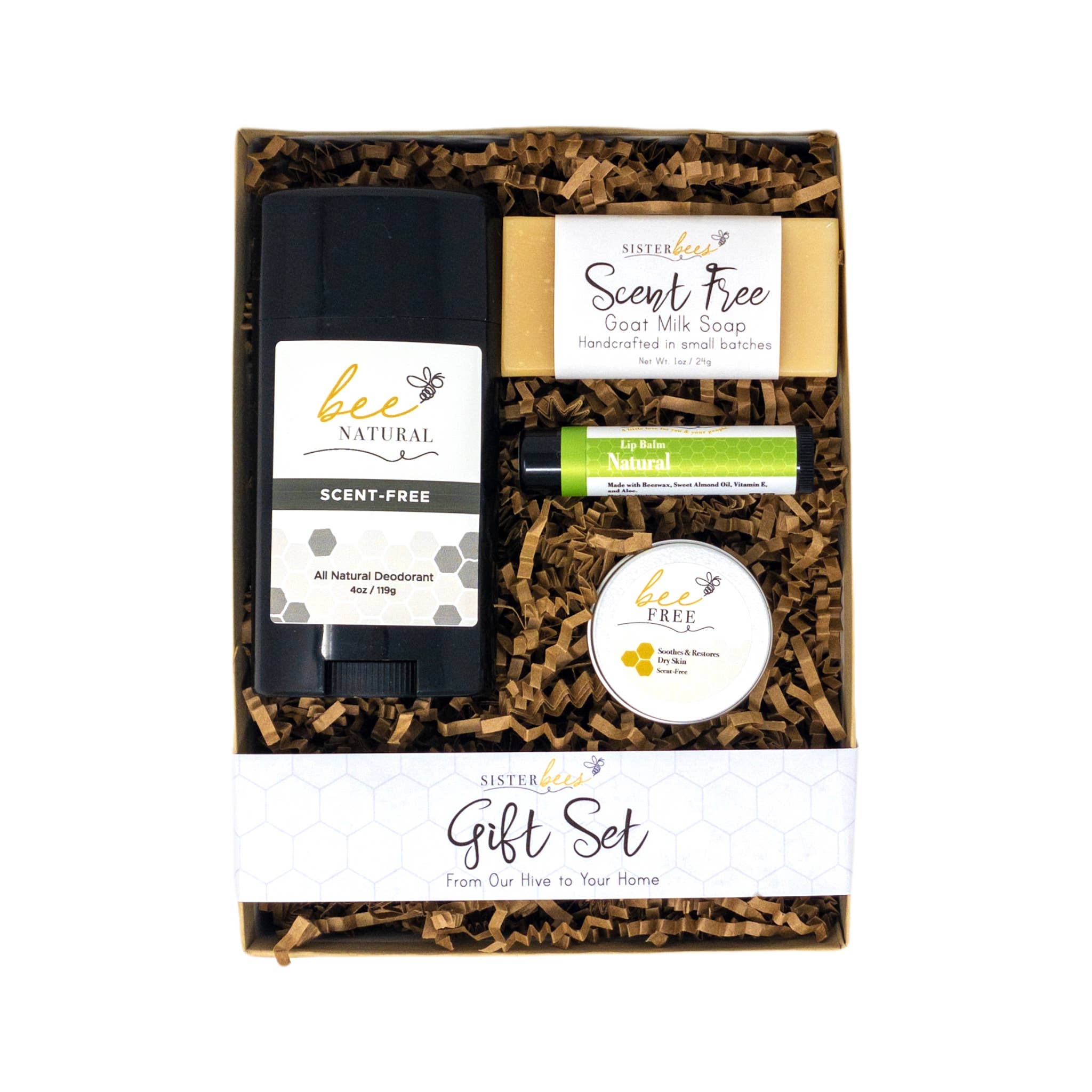 Sister Bees LLC - Wholesale Bath & Body Set - Bee Scent Free Gift Set0