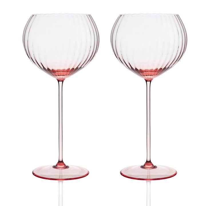 Caskata - Wholesale Wine Glass - Quinn Rose Red Wine Glasses, Set of 2