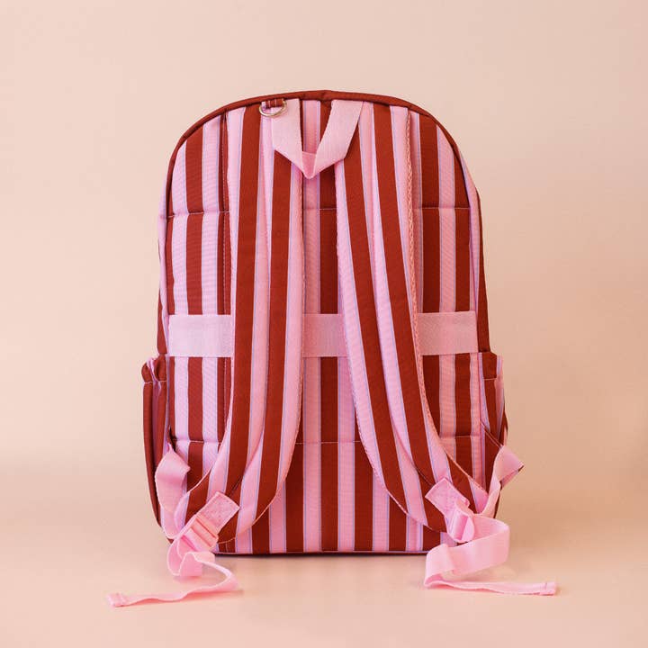 Fox & Fallow - Wholesale Backpack – Child - Burgundy Stripe Backpack3