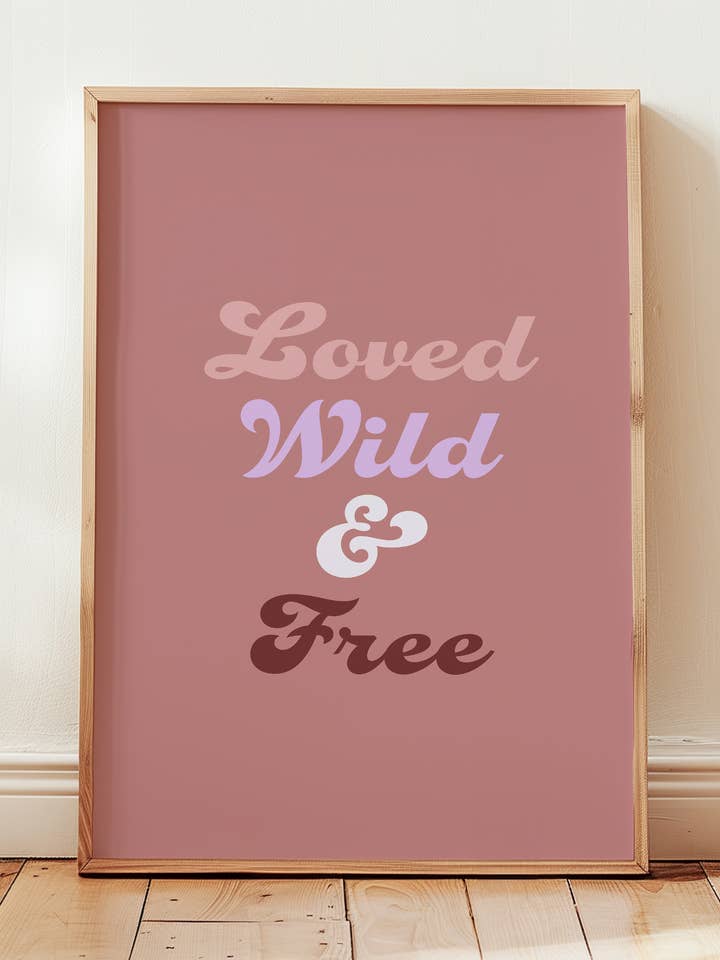 Póster de habitación infantil - Amado, Salvaje y Libre para venta al por mayor de MiniDei