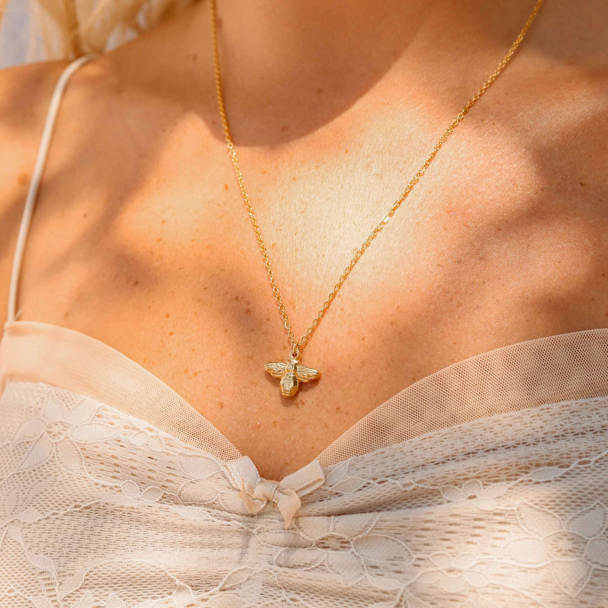 WJW - Wholesale Individual Charm/Pendant - 18K Gold PVD Stainless Steel Bee Charm2