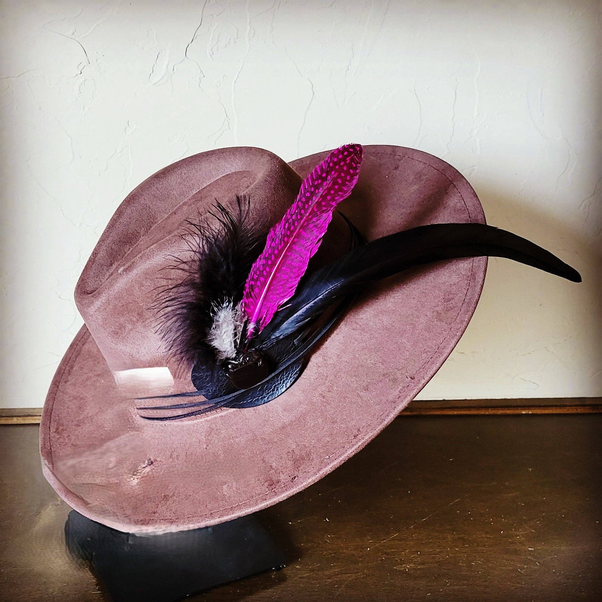 The Jewelry Junkie - Wholesale Fedora - Women's - Boho Western Hat w/ Choice of Feather Hat Band-Brown 982d10