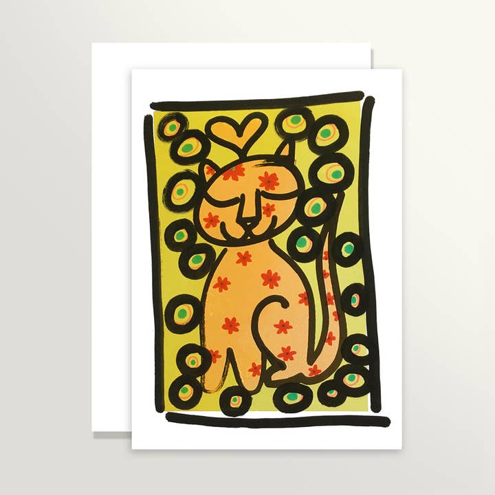 Bubble Kitty Notecard for engroshandel hos Springamajig Press