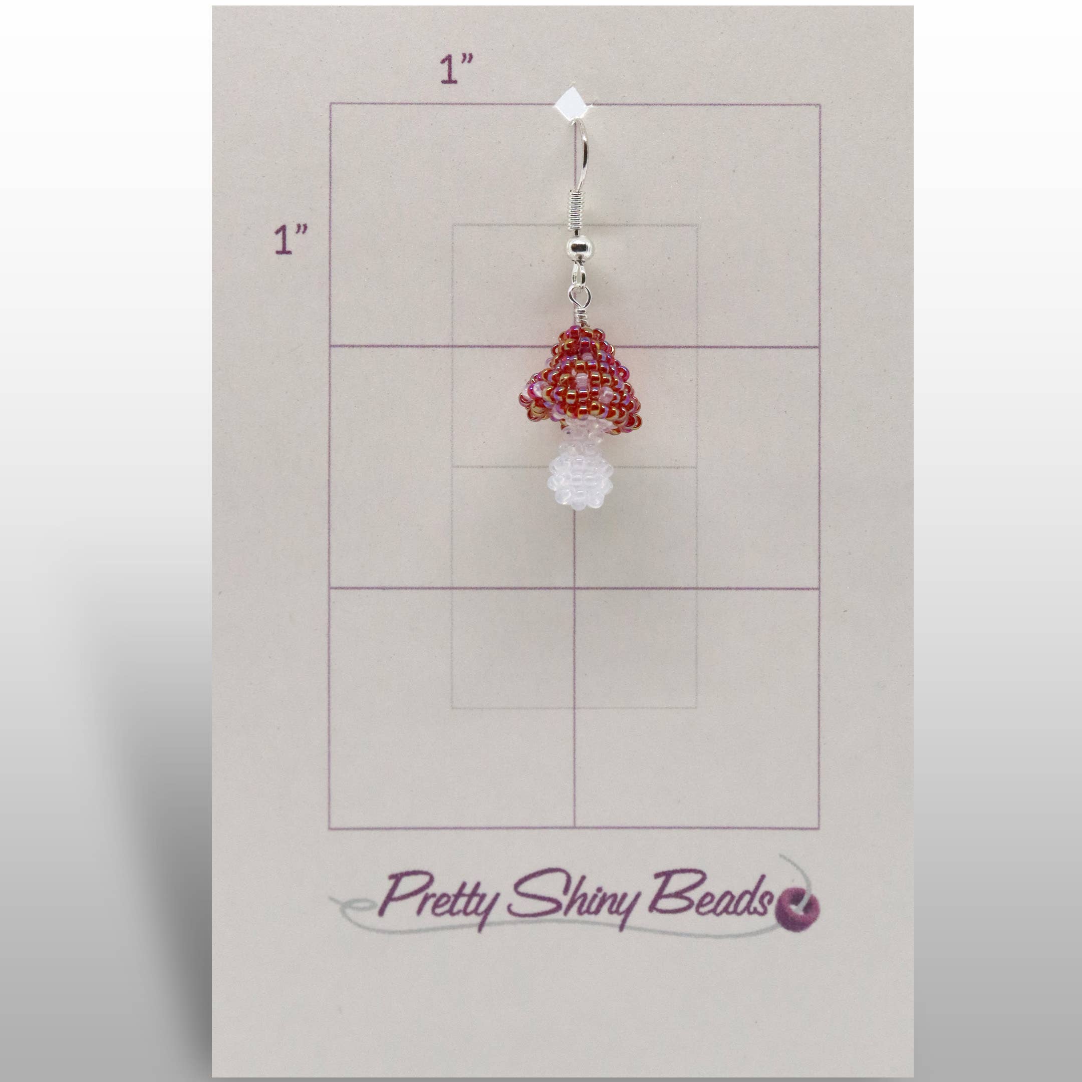 Pretty Shiny Beads - Wholesale Dangle Earrings - 3D Beaded Mushroom Earrings2