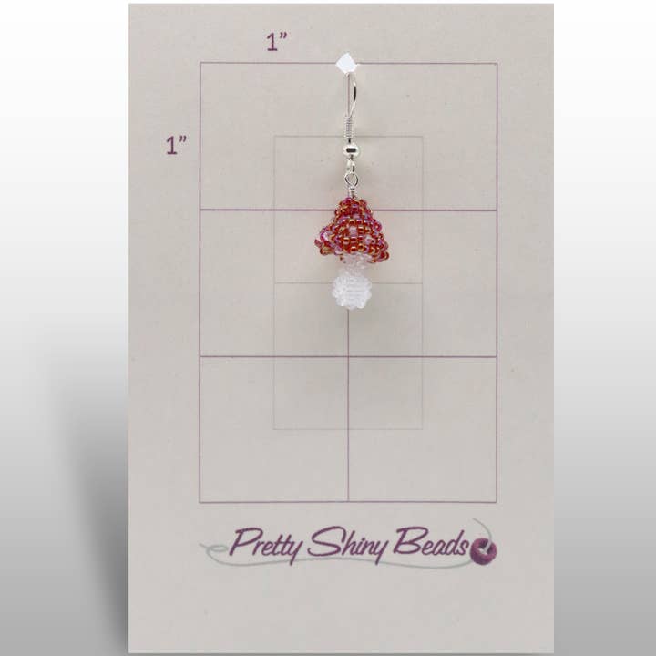 Pretty Shiny Beads - Wholesale Dangle Earrings - 3D Beaded Mushroom Earrings2