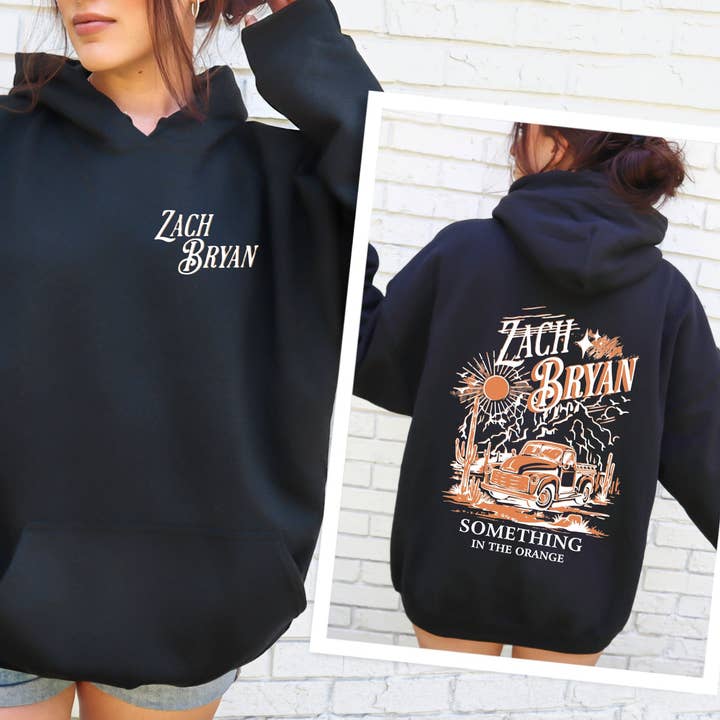 TheKingShirt - Wholesale Hoodie - Women's - Zach Bryan 'Something in the Orange' Graphic Hoodie0
