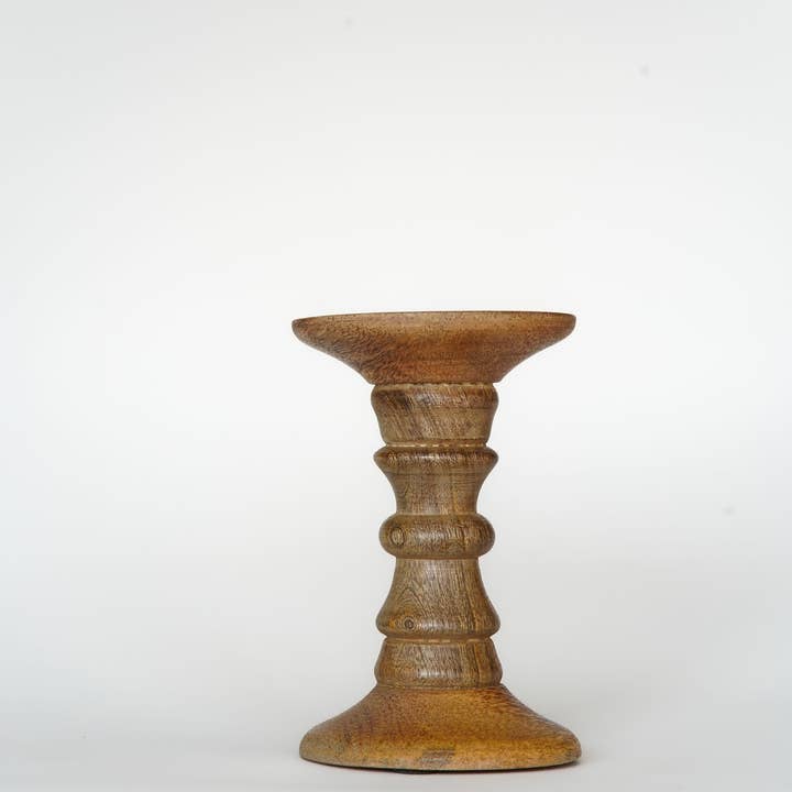 Handmade Eco-Friendly Wallnut Wood Set Of One Candle Holder for wholesale by BBH Homes LLC