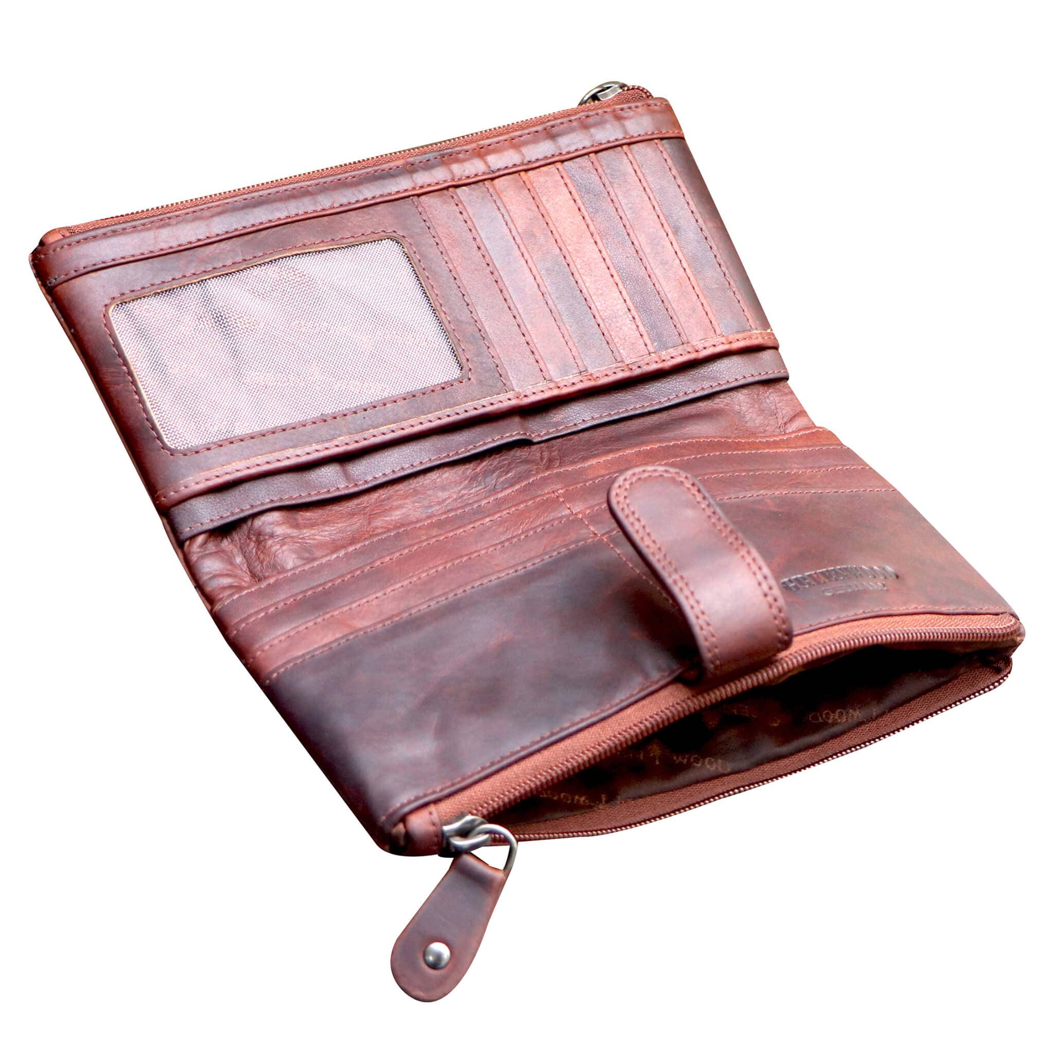 Greenwood - Vente Portefeuille – unisexe - Portefeuille Elsa pour femme en cuir avec compartiment zippé et protection RFID1