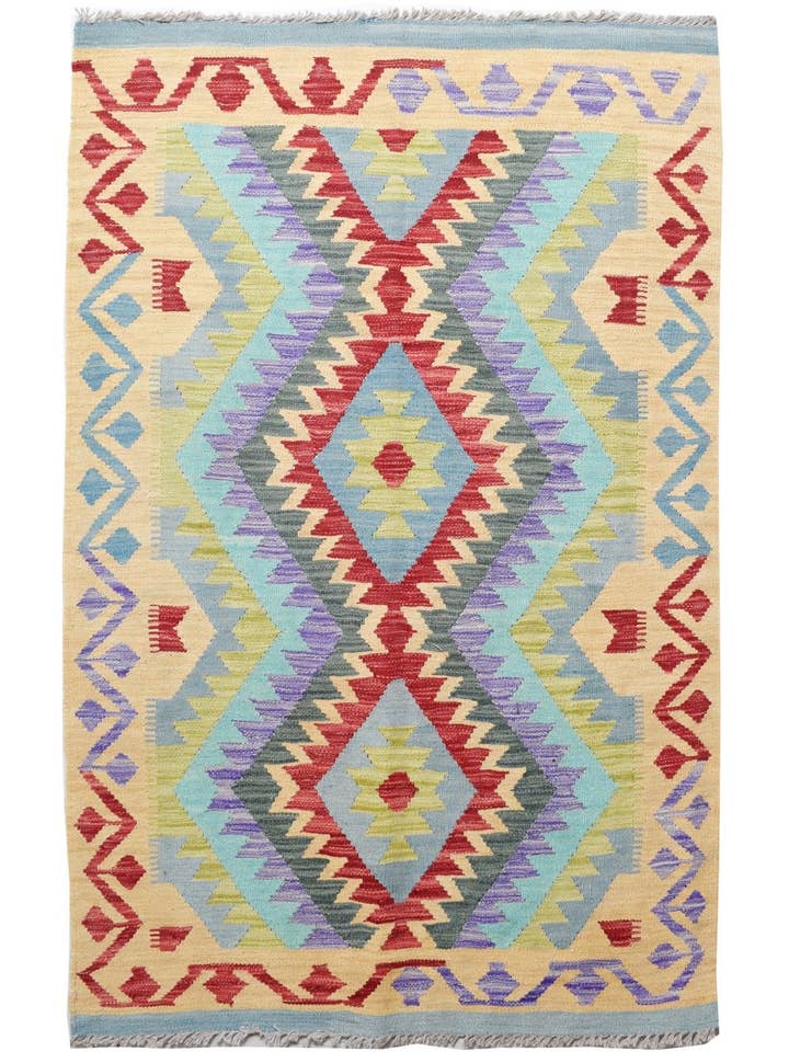 Vegetable Kilim 3' 3" x 4' 9" for wholesale by ALRUG