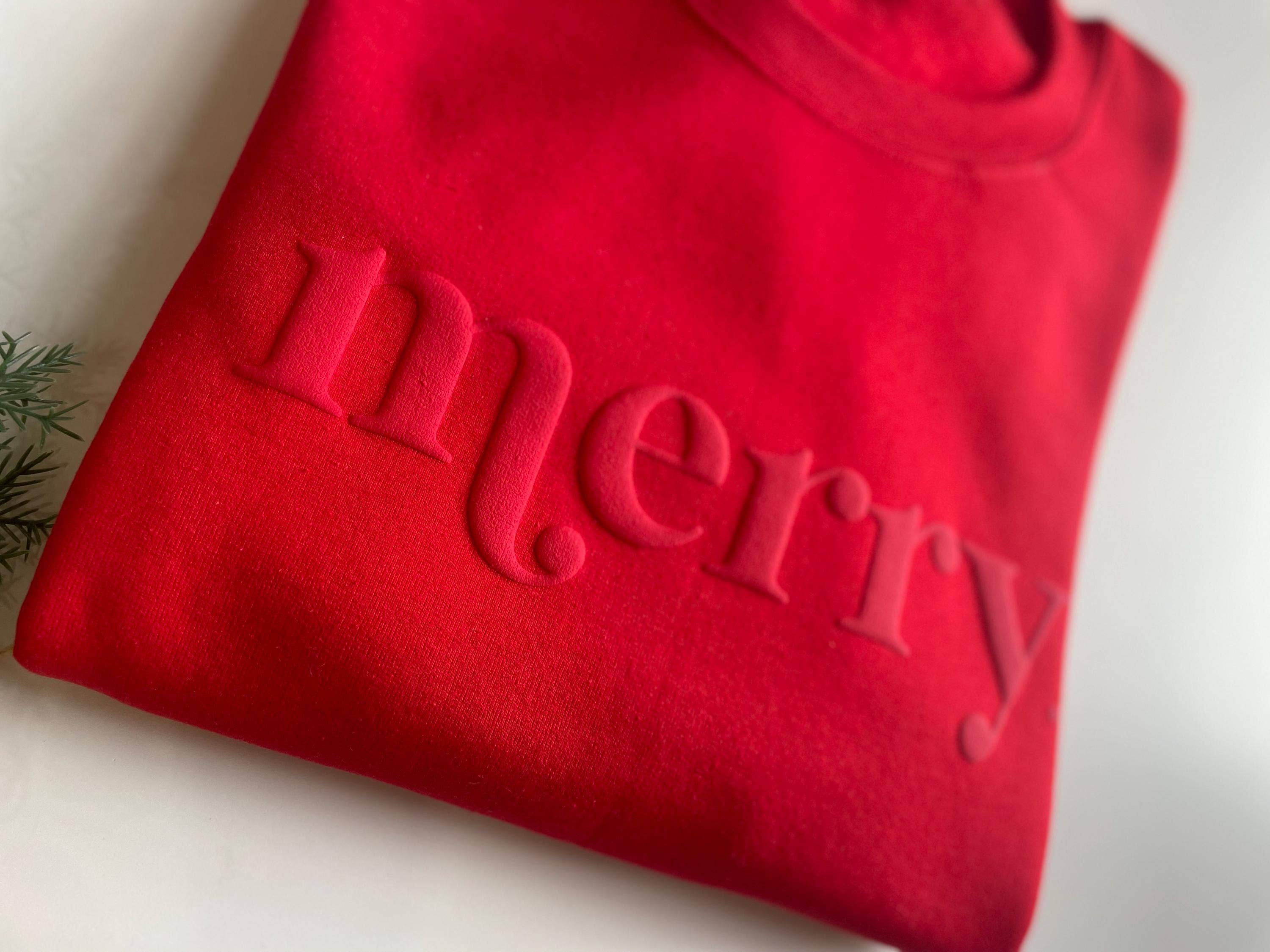 Up2ournecksinfabric - Wholesale Sweatshirt - Women's - Retro Embossed Merry Sweatshirt - Womens Holiday Sweatshirt1