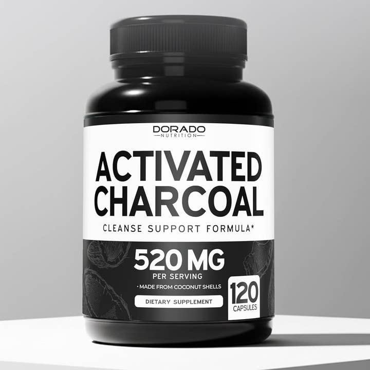 Organic Activated Charcoal Pills From Coconut(120 Capsules) for wholesale by Dorado Nutrition