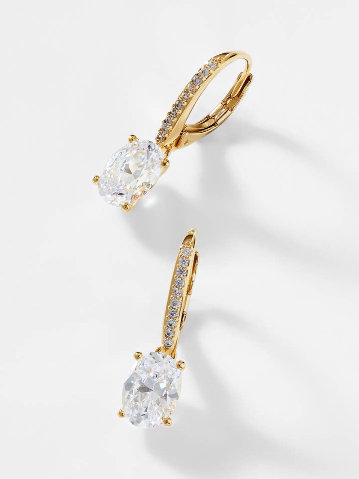 MODERN LOVE OVAL CZ DROP EARRINGS for wholesale by NADRI