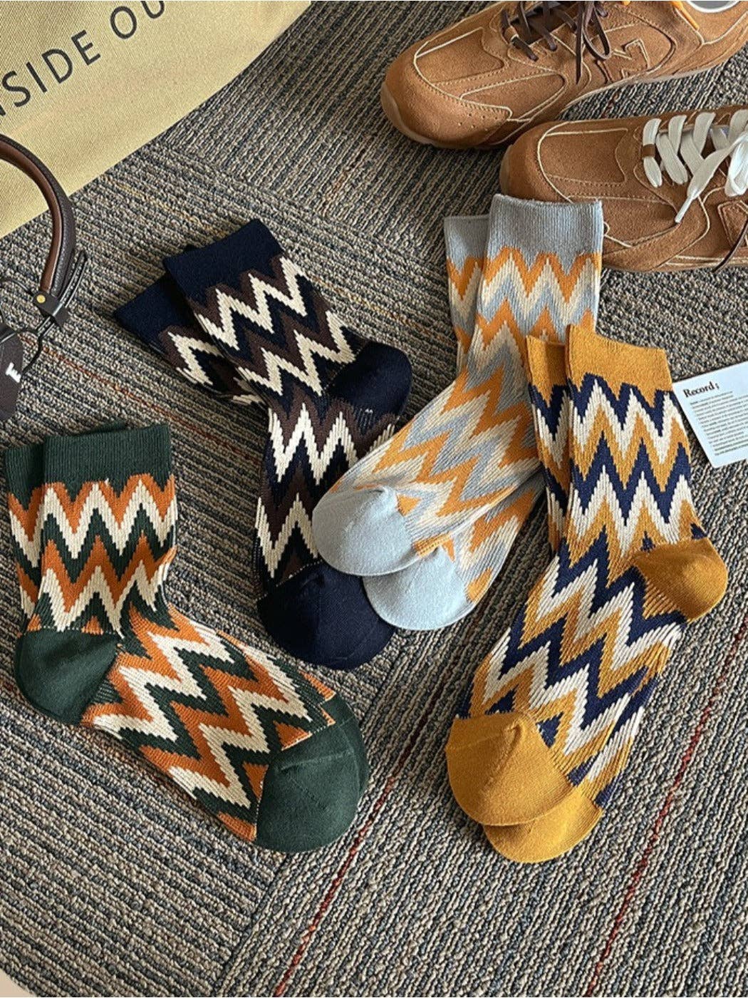 Funkyrel® Atzbranding Limited - Wholesale Socks - Women's - Rufia - Vintage Fashion Thick Mid-Calf Socks6