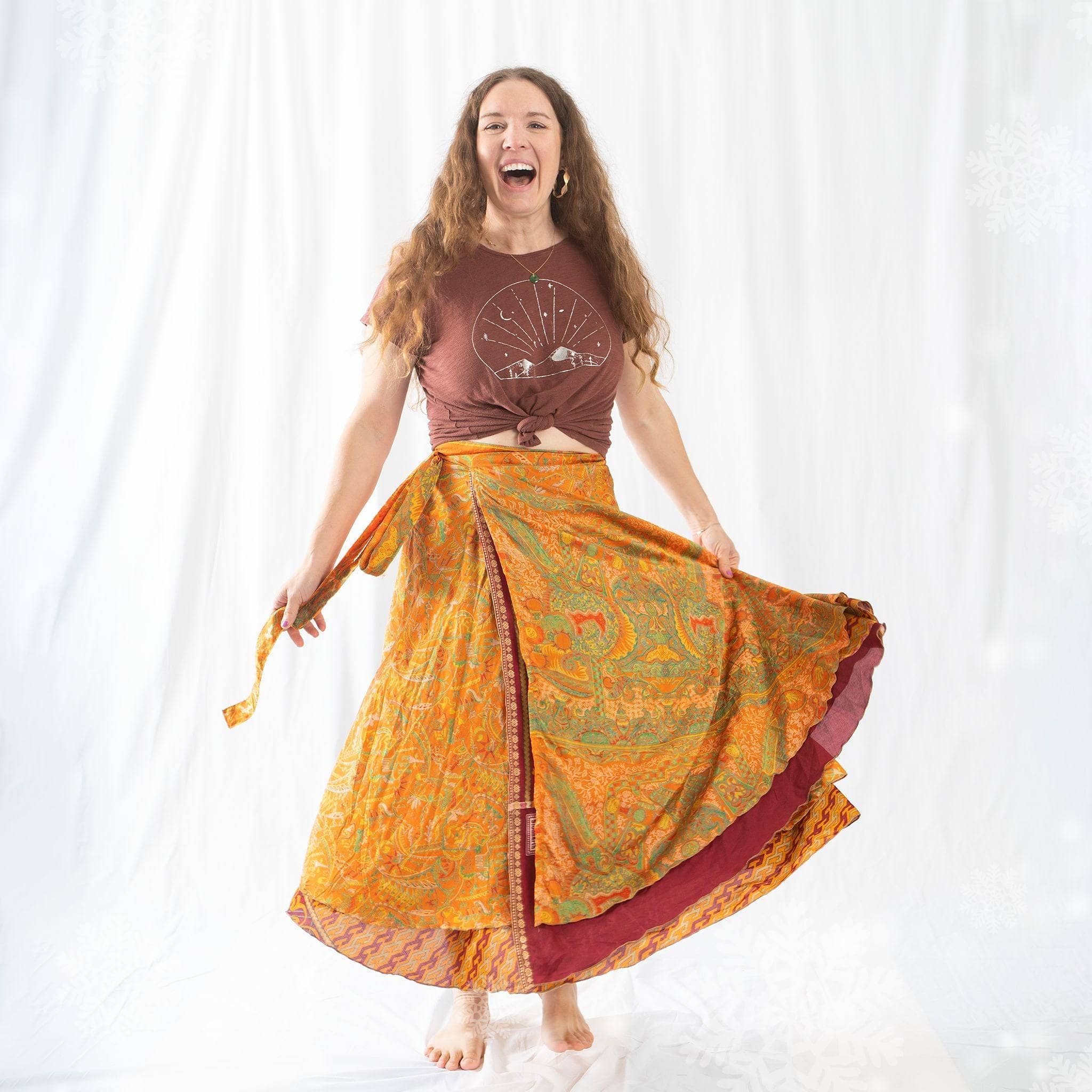 Darn Good Yarn - Wholesale Skirt - Women's - Sari Wrap Skirt51