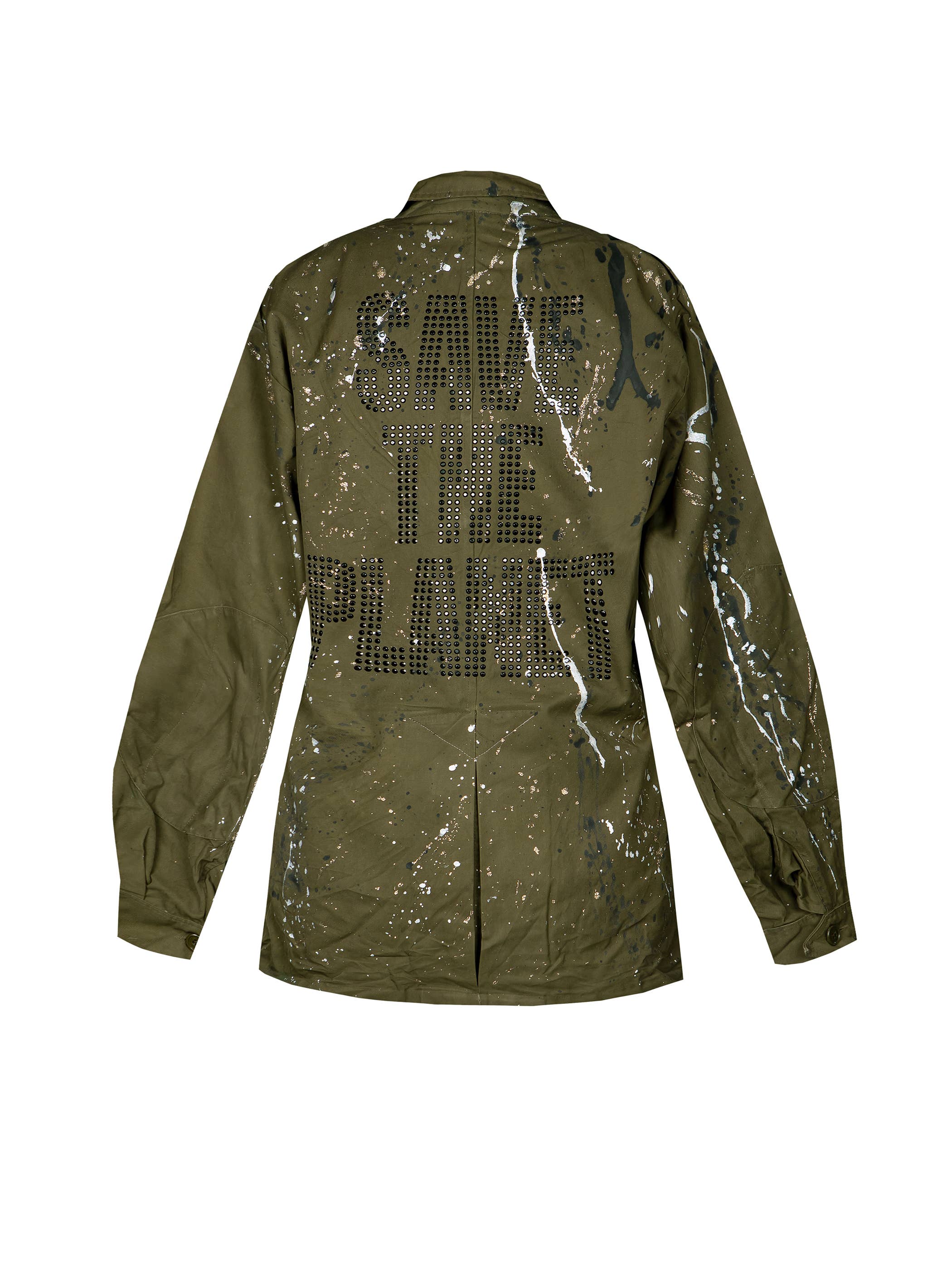 apiedinudinelparco - Wholesale Jacket - Women's - UP-CYCLED MILITARY JACKET GLITTER PATCH STREET ART LUX STYLE0