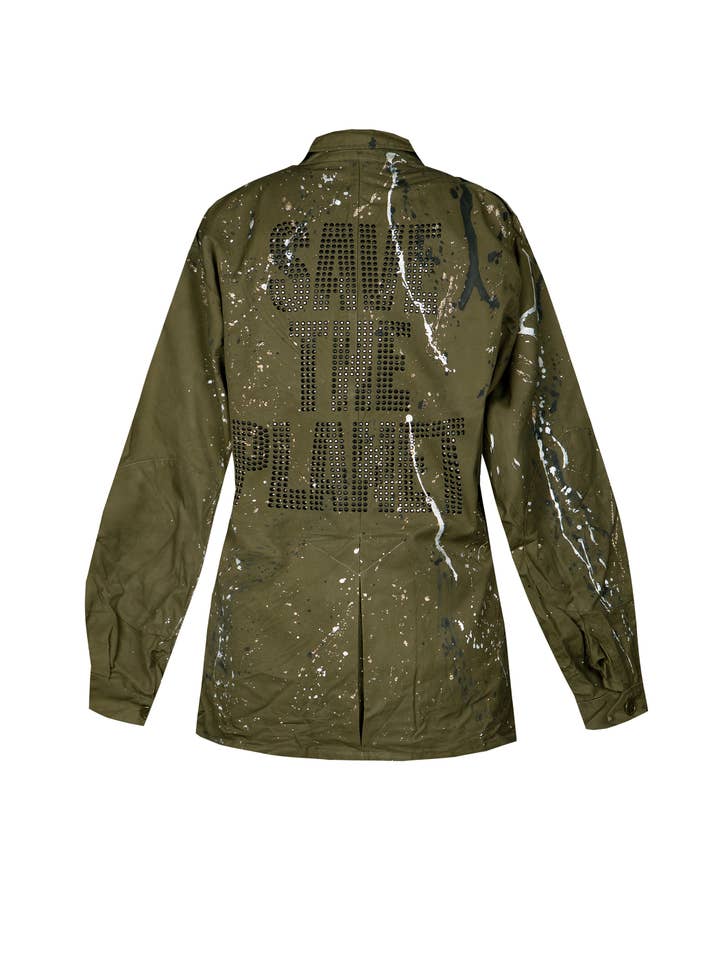 apiedinudinelparco - Wholesale Jacket - Women's - UP-CYCLED MILITARY JACKET GLITTER PATCH STREET ART LUX STYLE