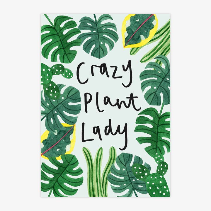Katrina Sophia - Wholesale Art Print - Crazy Plant Lady A4 Print