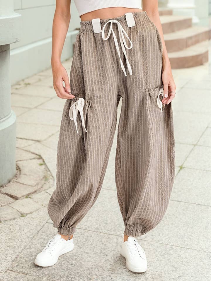 Drawstring Cargo Jogger Pants with Pockets for wholesale by 1 the Woman