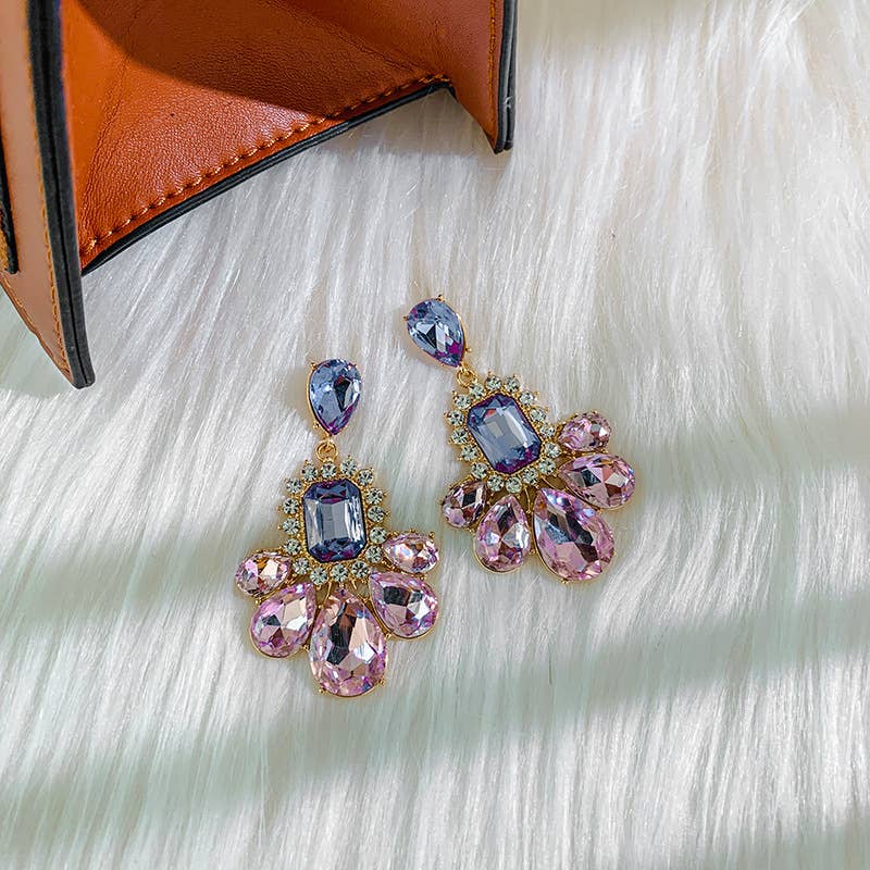 TALA Earrings in Dark Amethyst Handmade Polymer Clay Jewellery Gold Plated