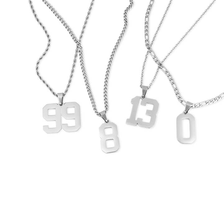 WJW - Wholesale Individual Charm/Pendant - Stainless Steel Sport Number Pendants28