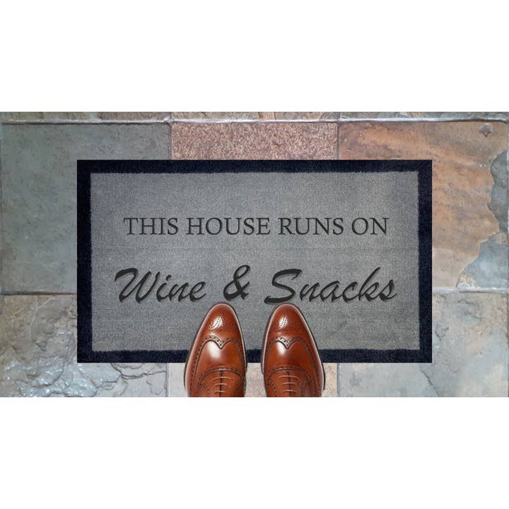 This House Runs On Wine & Snacks Light Grey for wholesale by ARTISANKISS
