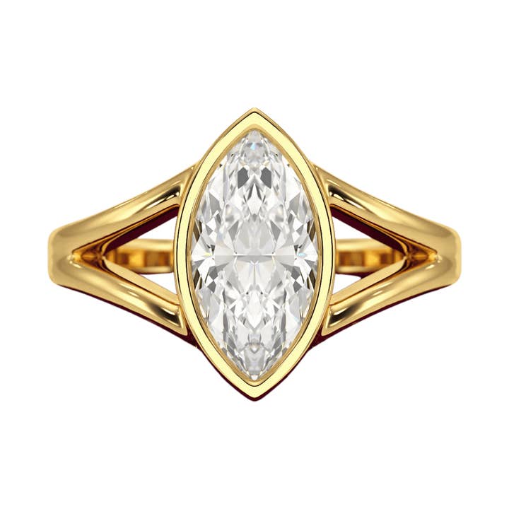 1,50 karaat marquise geslepen moderne lab-gegroeide diamanten solitaire ring voor wholesale door Evara Jewelry