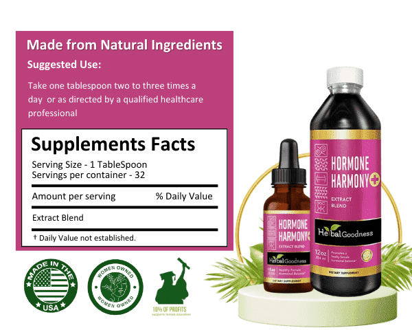 Herbal Goodness - Vente Supplément oral/vitamine - Hormone Harmony Plus - Liquide 1oz - Soutien Hormonal3