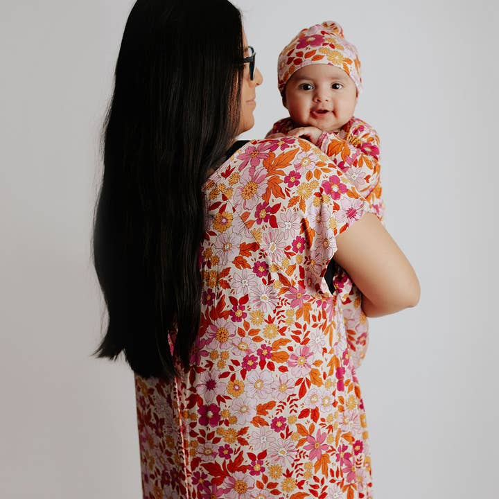 Three Little Tots - Wholesale Babygown - Baby - Wild Child Floral Hawaiian Knotted Gown5