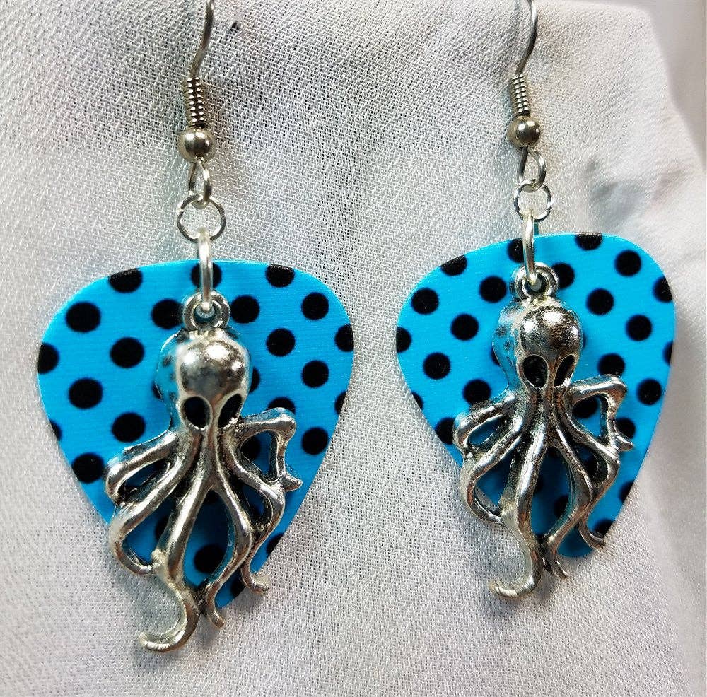 Simply Raevyn - Wholesale Dangle Earrings - Octopus Charm Guitar Pick Earrings24